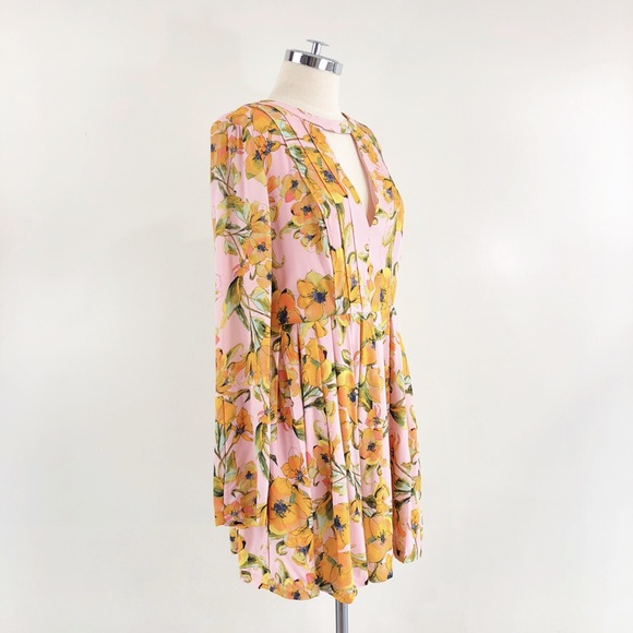[ free people ]  tegan long sleeve floral dress - Picture 4 of 8